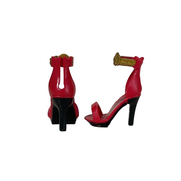 Rainbow High Doll Deluxe Fashion Closet Red Black Gold Ankle Strap High Heels - Picture 3 of 4
